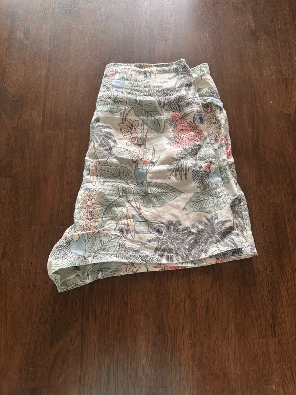 Artisan NY Tropical Print Tie Waist Linen Shorts Beach Vacation Women’s Size 6 - Picture 3 of 8